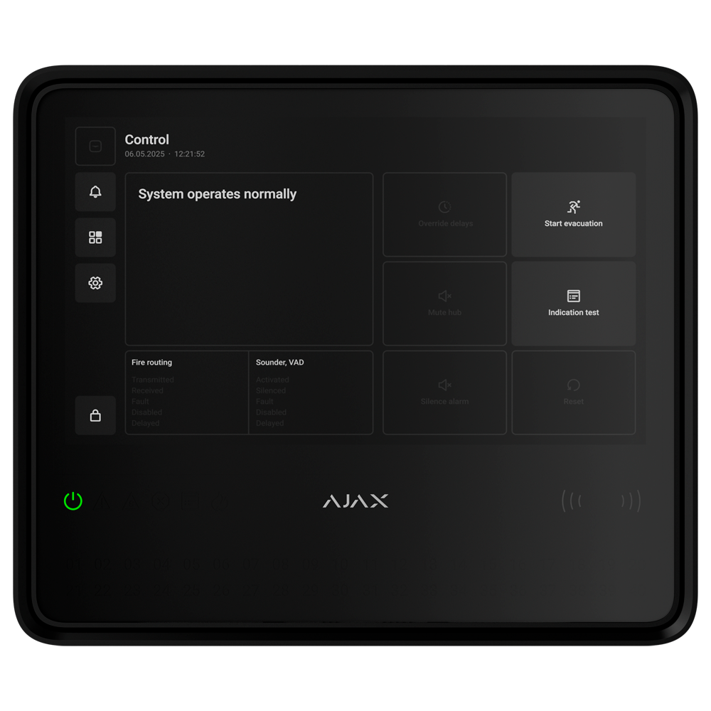 AJAX AJ-EN54-FIREHUB-B - Central inalámbrica de incendios - Pantalla táctil 10.1″ - Normativa europea sistemas PCI - Batería AJ-EN54-INTERNALBATTERY (no incluida) - Mantenimiento y puesta en servicio en apps Ajax - imagen 1