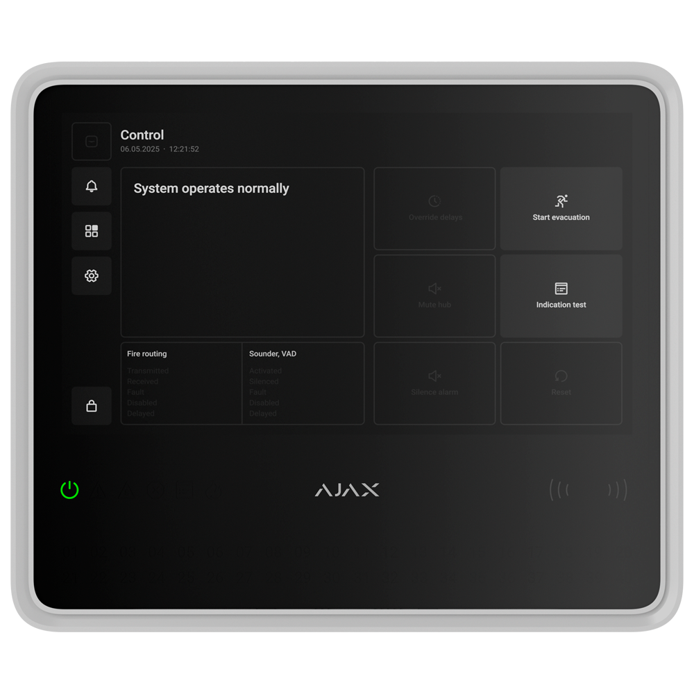 AJAX AJ-EN54-FIREHUB-W - Central inalámbrica de incendios - Pantalla táctil 10.1″ - Normativa europea sistemas PCI - Batería AJ-EN54-INTERNALBATTERY (no incluida) - Mantenimiento y puesta en servicio en apps Ajax - imagen 1