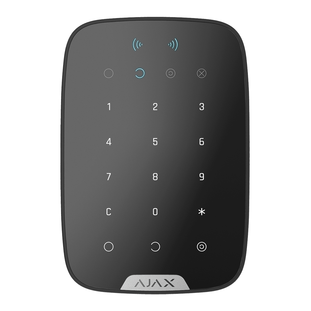 AJAX AJ-KEYPADPLUS-B - Teclado independiente con lector RFID - Grado 2 - Inalámbrico 868 MHz Jeweller - Armado, armado parcial, desarmado y emergencia - Códigos personales, generales y de invitado - Botón de pánico integrado - Hasta 3.5 años de vida útil - imagen 1