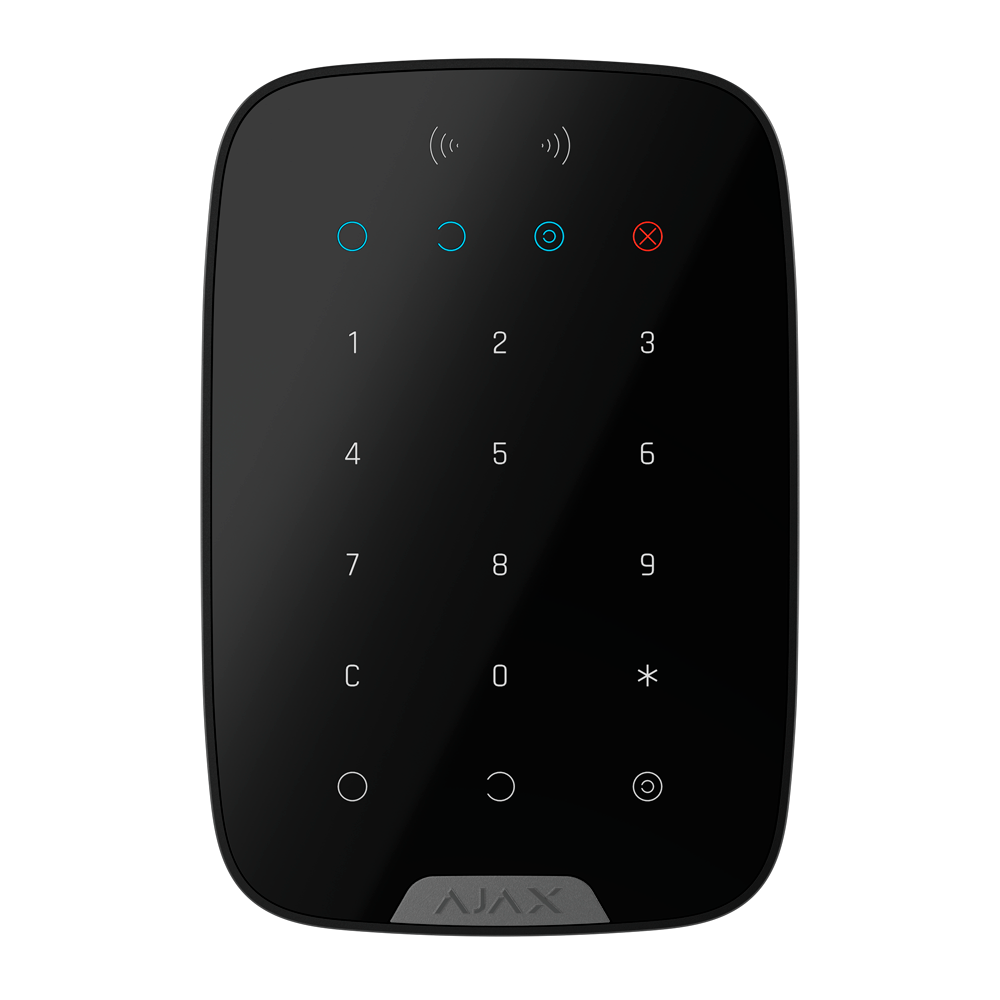 AJAX AJ-KEYPADPLUS-S-B - Teclado con lector - Certificado NFA2P y grado 2 - Inalámbrico 868 MHz Jeweller - Armado, armado parcial, desarmado y emergencia - Códigos personales, generales y de invitado - Botón de pánico integrado - Hasta 4.5 años de vida út - imagen 1