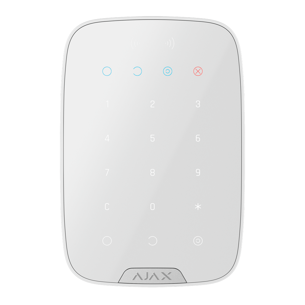 AJAX AJ-KEYPADPLUS-S-W - Teclado con lector - Certificado NFA2P y grado 2 - Inalámbrico 868 MHz Jeweller - Armado, armado parcial, desarmado y emergencia - Códigos personales, generales y de invitado - Botón de pánico integrado - Hasta 4.5 años de vida út - imagen 1