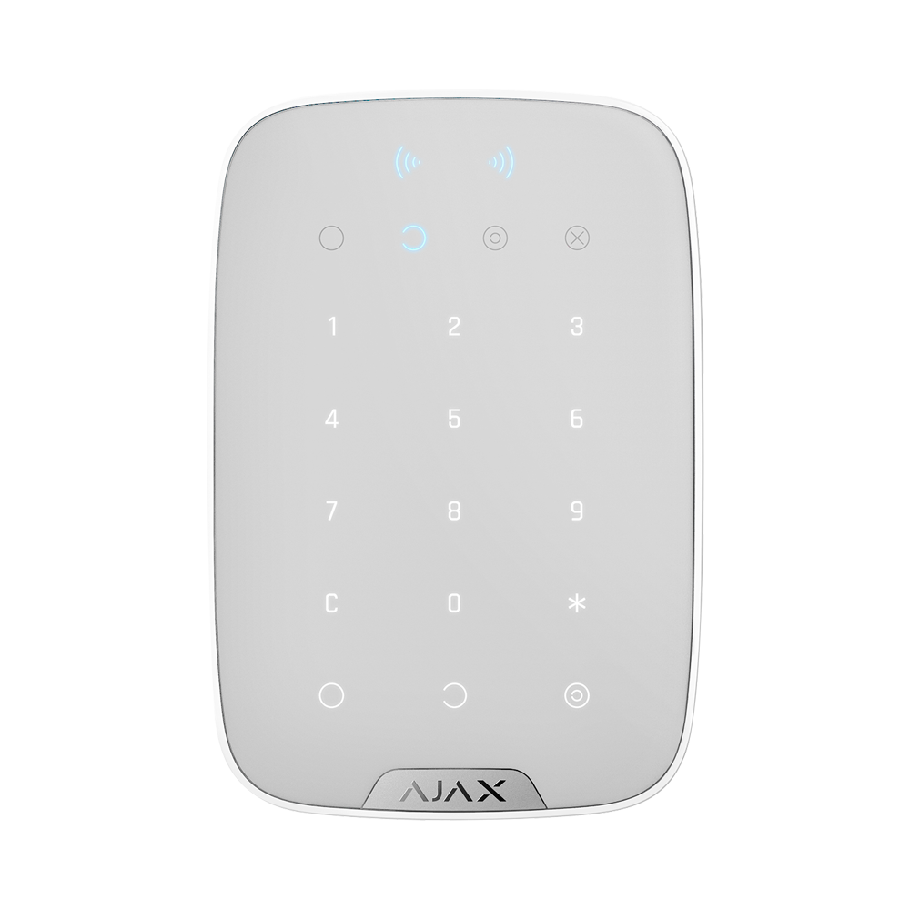 AJAX AJ-KEYPADPLUS-W - Teclado independiente con lector RFID - Grado 2 - Inalámbrico 868 MHz Jeweller - Armado, armado parcial, desarmado y emergencia - Códigos personales, generales y de invitado - Botón de pánico integrado - Hasta 3.5 años de vida útil - imagen 1