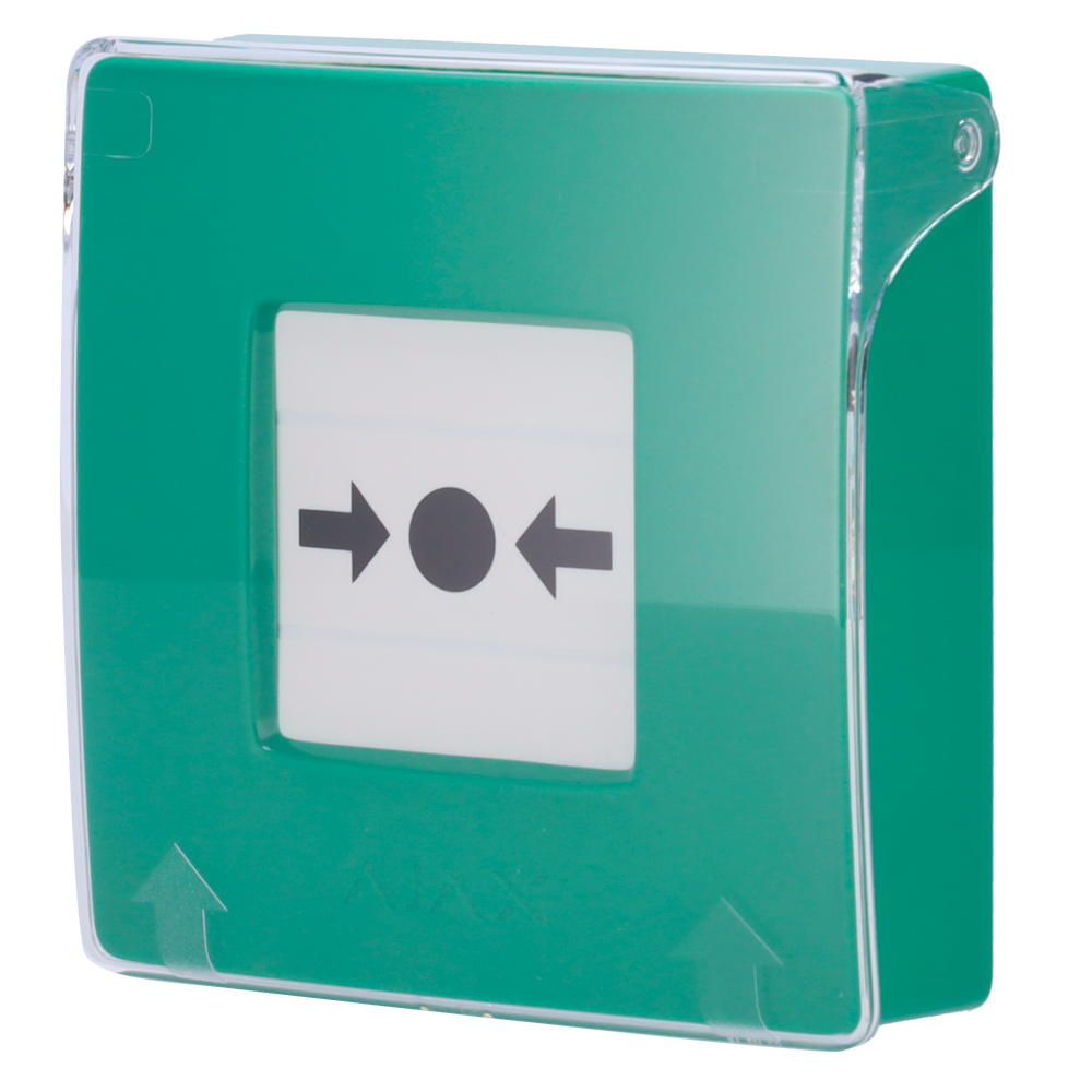 AJAX AJ-MANUALCALLPOINT-GREEN - Botón manual de alarma de incendio verde - Inalámbrico 868 MHz Jeweller - Botón alarma incendio o activador de escenarios - Compatible con función de alarma interconectada - Transmisión de alarmas a CRA (configurable) - Ali - imagen 1