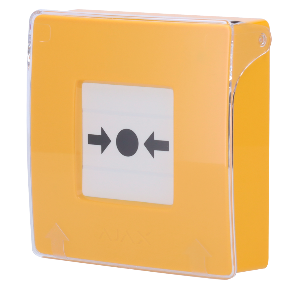 AJAX AJ-MANUALCALLPOINT-YELLOW - Botón manual de alarma de incendio amarillo - Inalámbrico 868 MHz Jeweller - Botón alarma incendio o activador de escenarios - Compatible con función de alarma interconectada - Transmisión de alarmas a CRA (configurable) - imagen 1