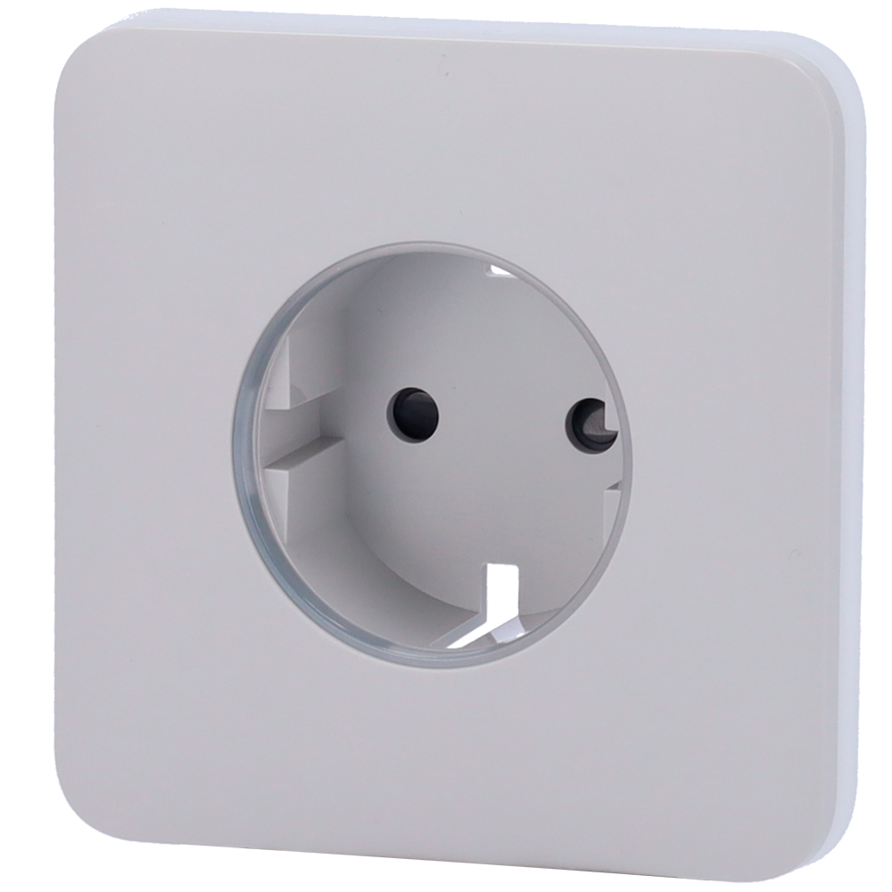 AJAX AJ-SOLOCOVER-SMART-FOG - Tapa frontal para enchufe inteligente tipo F - Compatible con AJ-OUTLETCORE-SMART - Indicador LED sobre estado del enchufe y consumo - Botón táctil para control manual - Retroalimentación LED - Color niebla - imagen 1