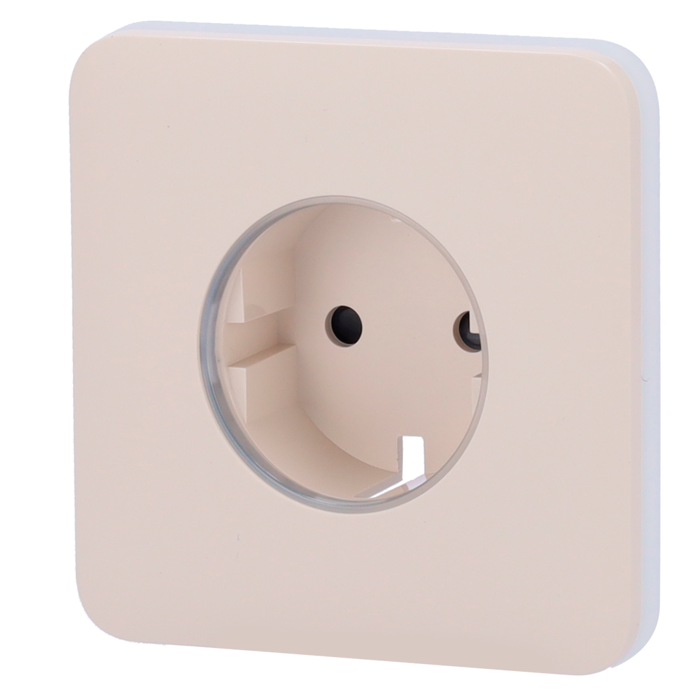 AJAX AJ-SOLOCOVER-SMART-IVO - Tapa frontal para enchufe inteligente tipo F - Compatible con AJ-OUTLETCORE-SMART - Indicador LED sobre estado del enchufe y consumo - Botón táctil para control manual - Retroalimentación LED - Color marfil - imagen 1