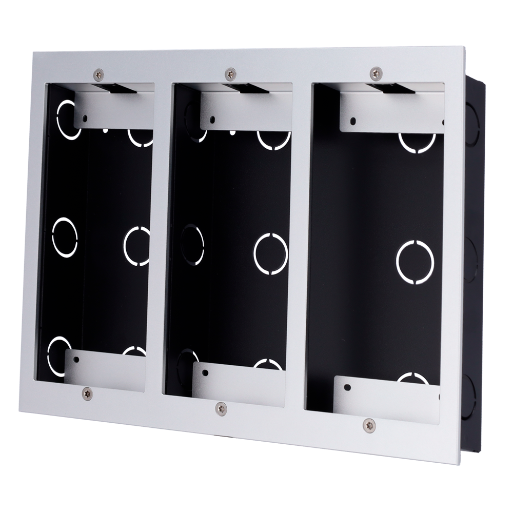 AKUVOX AK-BR-R20B-F3 - Panel frontal y caja de registro encastrada - Específica para Akuvox AK-R20B(K)-xB - Específica para Akuvox AK-MD12(6) - Panel: 226 (Al) x 304 (An) x 3 (Fo) mm - Caja: 225 (Al) x 293 (An) x 42 (Fo) mm - Fabricado en aluminio y acero - imagen 1