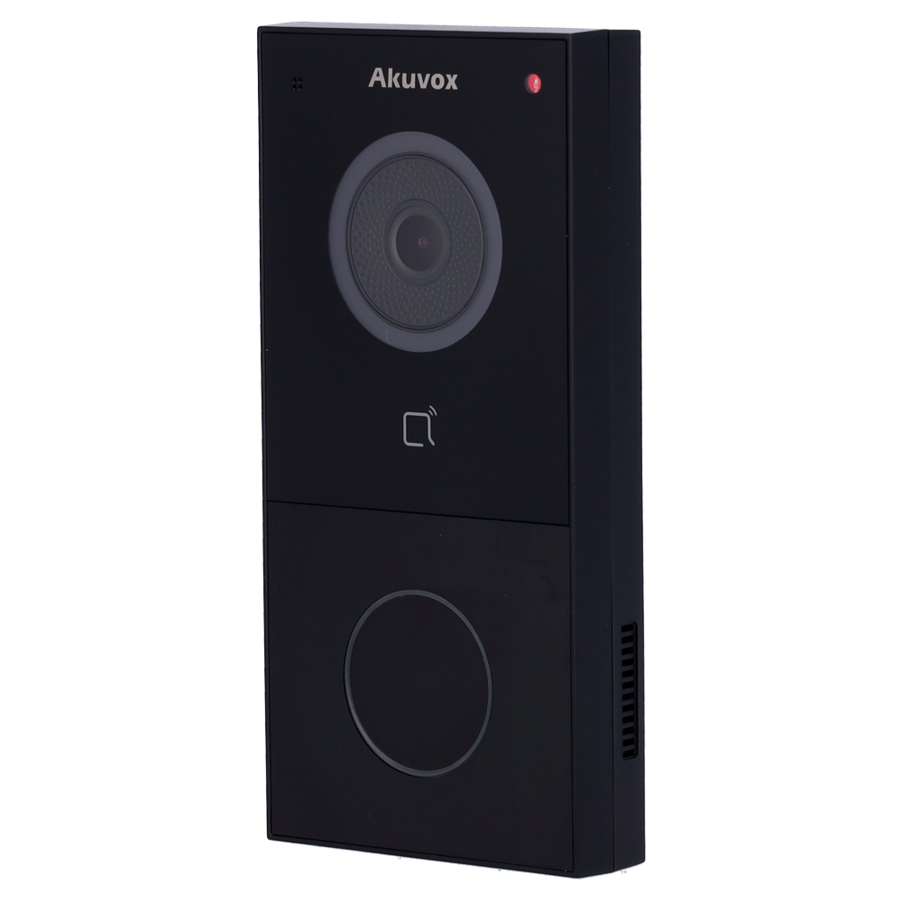 AKUVOX AK-E12W-BLACK - Videoportero IP en superficie - Cámara 2 Mpx | Audio bidireccional - Apertura con tarjeta MF, NFC y BLE | 1 relé - PoE, WiFi, SIP estándar - Mantenimiento Cloud - Conexión de monitor y placas a través de Cloud - imagen 1