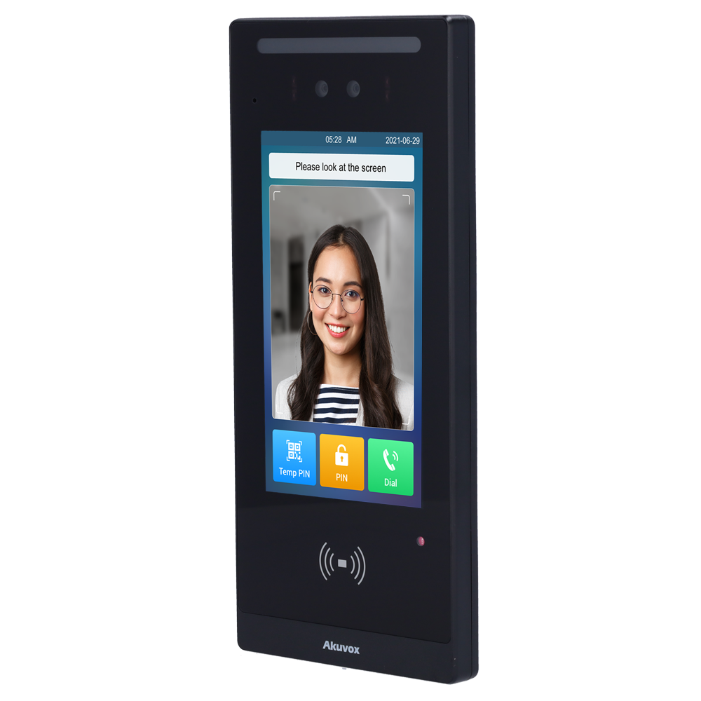 AKUVOX AK-E18C-L - Videoportero IP con control de acceso - Cámara 2 Mpx | Audio y vídeo bidireccional - Facial, tarjeta, NFC, BLE, QR y PIN | 2 relés - 20.000 usuarios | PoE, LTE, SIP estándar - Pantalla IPS 7" táctil | Mantenimiento Cloud - Conexión - imagen 1