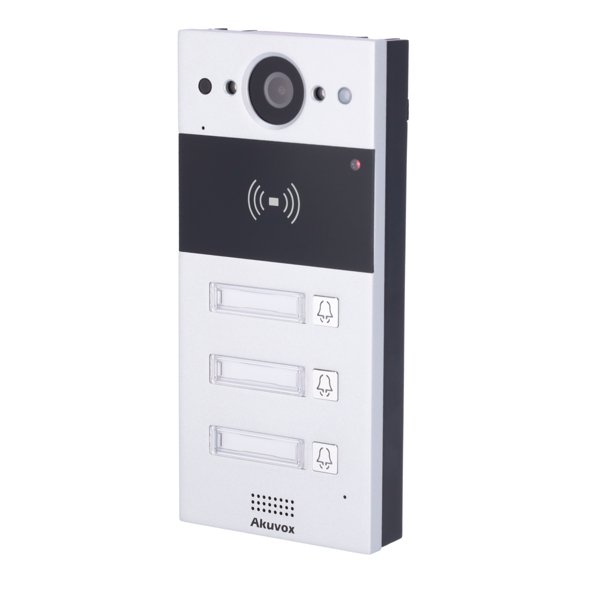 AKUVOX AK-R20B-3B - Videoportero IP en superficie - Cámara 2 Mpx | Audio bidireccional - Apertura con tarjeta EM/MF y NFC | 2 relés - 3 apartamentos | PoE, SIP estándar - Mantenimiento Cloud - Conexión a través de Cloud | Salida 12V - imagen 1