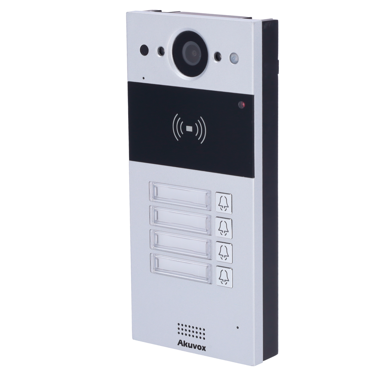 AKUVOX AK-R20B-4B - Videoportero IP en superficie - Cámara 2 Mpx | Audio bidireccional - Apertura con tarjeta EM/MF y NFC | 2 relés - 4 apartamentos | PoE, SIP estándar - Mantenimiento Cloud - Conexión a través de Cloud | Salida 12V - imagen 1