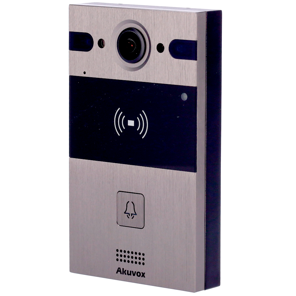 AKUVOX AK-R25A - Videoportero IP en superficie - Cámara 4 Mpx gran angular | Audio bidireccional - Apertura con tarjeta EM/MF y NFC | 2 relés - PoE, SIP estándar - Mantenimiento Cloud - Conexión de monitor y placas a través de Cloud - imagen 1