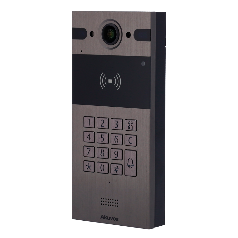 AKUVOX AK-R25K - Videoportero IP en superficie - Cámara 4 Mpx gran angular | Audio bidireccional - Apertura con tarjeta EM/MF, NFC y PIN | 2 relés - Códigos temporales | PoE, SIP estándar - Mantenimiento Cloud - Conexión de monitor y placas a través de Cl - imagen 1