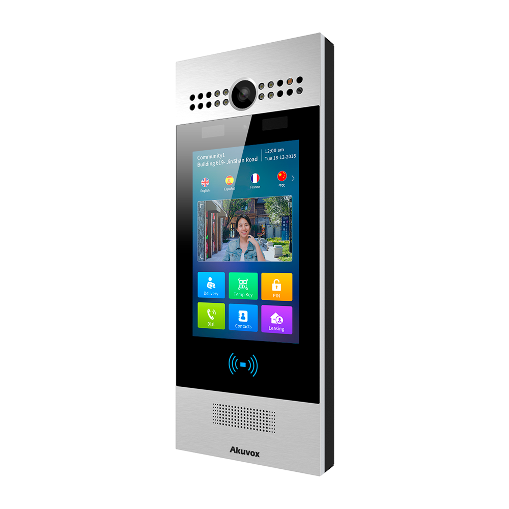 AKUVOX AK-R29C-L - Videoportero IP - Cámara 3 Mpx/1 Mpx | Audio y vídeo bidireccional - Facial, tarjeta, BLE, PIN y QR | 2 relés - Apartamentos | PoE, LTE, SIP estándar - Pantalla IPS 7" táctil | Mantenimiento Cloud - Conexión a través de Cloud | Sal - imagen 1