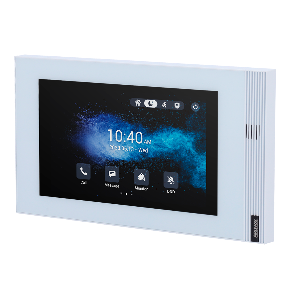 AKUVOX AK-S562W-WHITE - Monitor Linux para videoportero - Pantalla IPS de 7" - Audio bidireccional Crystal Clear | Easy UI - TCP/IP, PoE, WiFi, SIP estándar - Mantenimiento a través de Cloud - Conexión de monitor y placas a través de Cloud - imagen 1