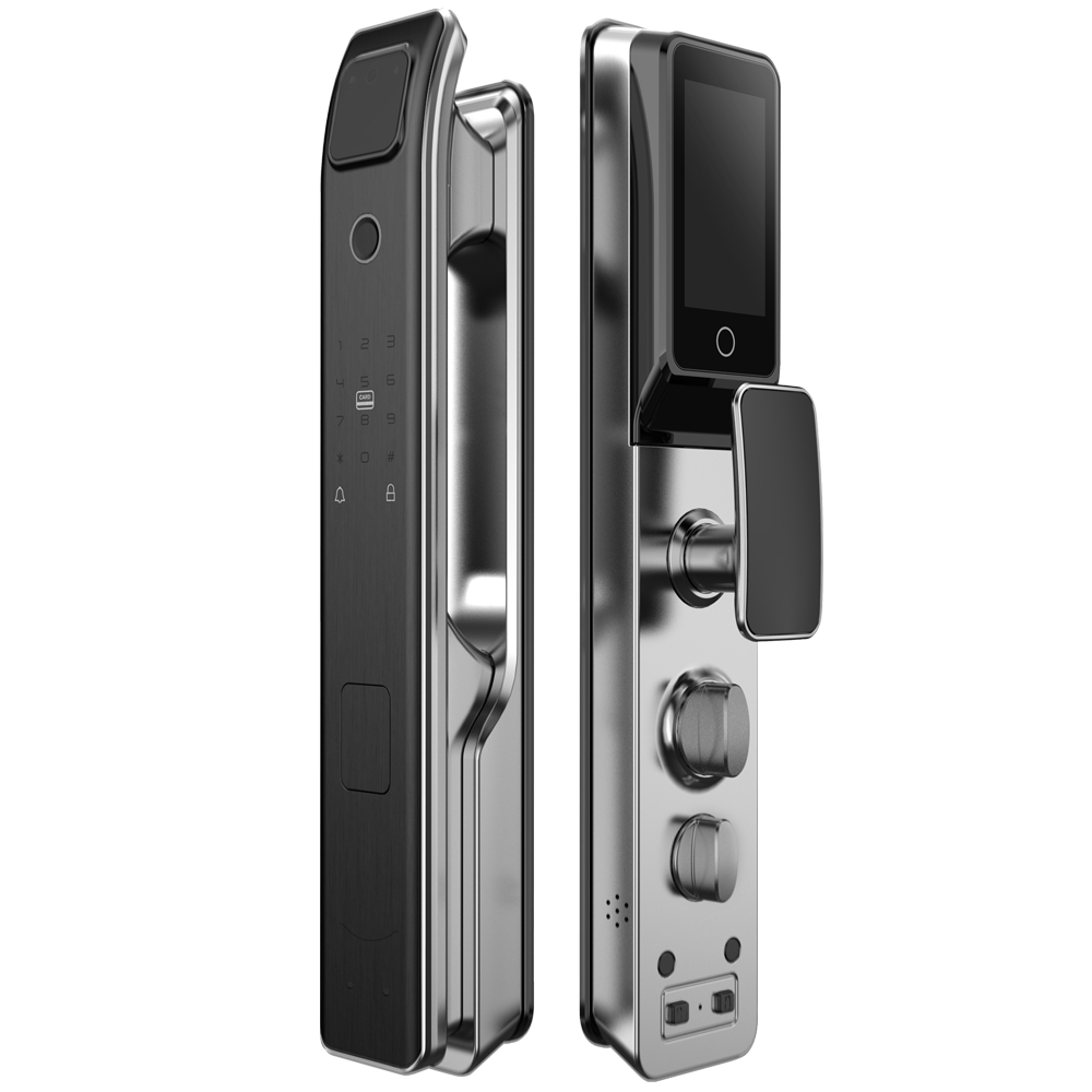 AKUVOX AK-SL50 - Cerradura inteligente con videoportero - Huella, tarjeta y PIN - 50 usuarios | WiFi - Cámara 2 Mpx y pantalla 4" táctil - Batería 5.000 mAh integrada - Conexión a través de Cloud - imagen 1