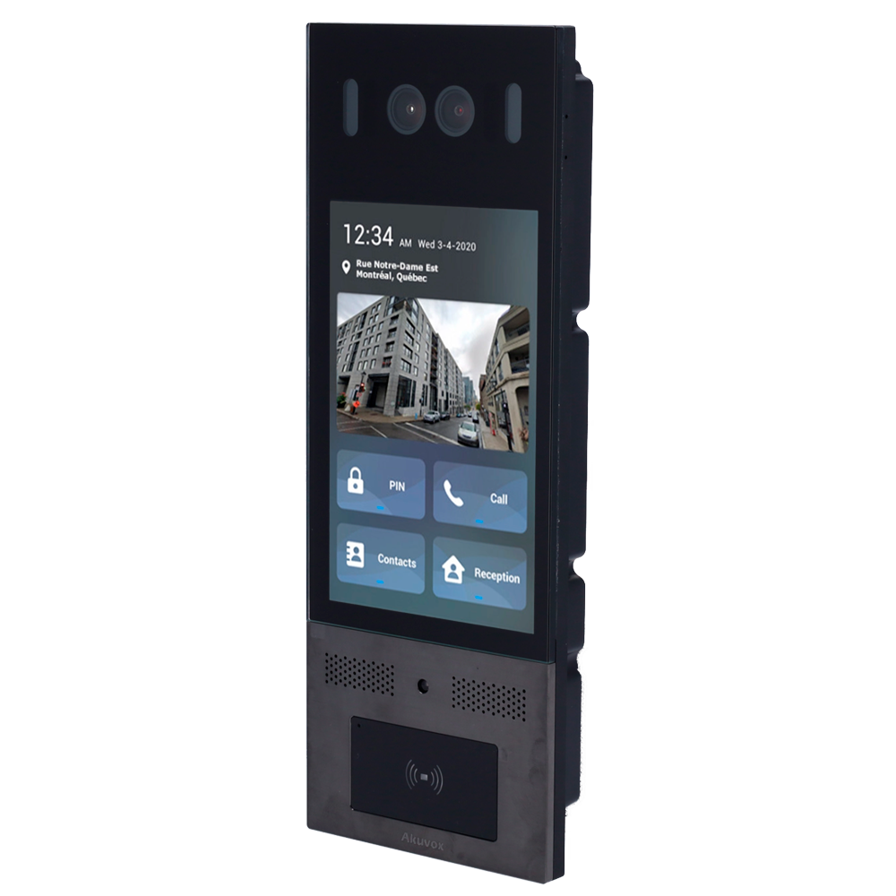 AKUVOX AK-X915S - Videoportero IP antivandálico IK10 - Doble cámara 2 Mpx | Audio bidireccional - Facial, tarjeta, PIN, BLE y QR | 3 relés - Apartamentos | PoE+, SIP estándar - Pantalla IPS 8" táctil | Mantenimiento Cloud - Conexión a través de Cloud - imagen 1