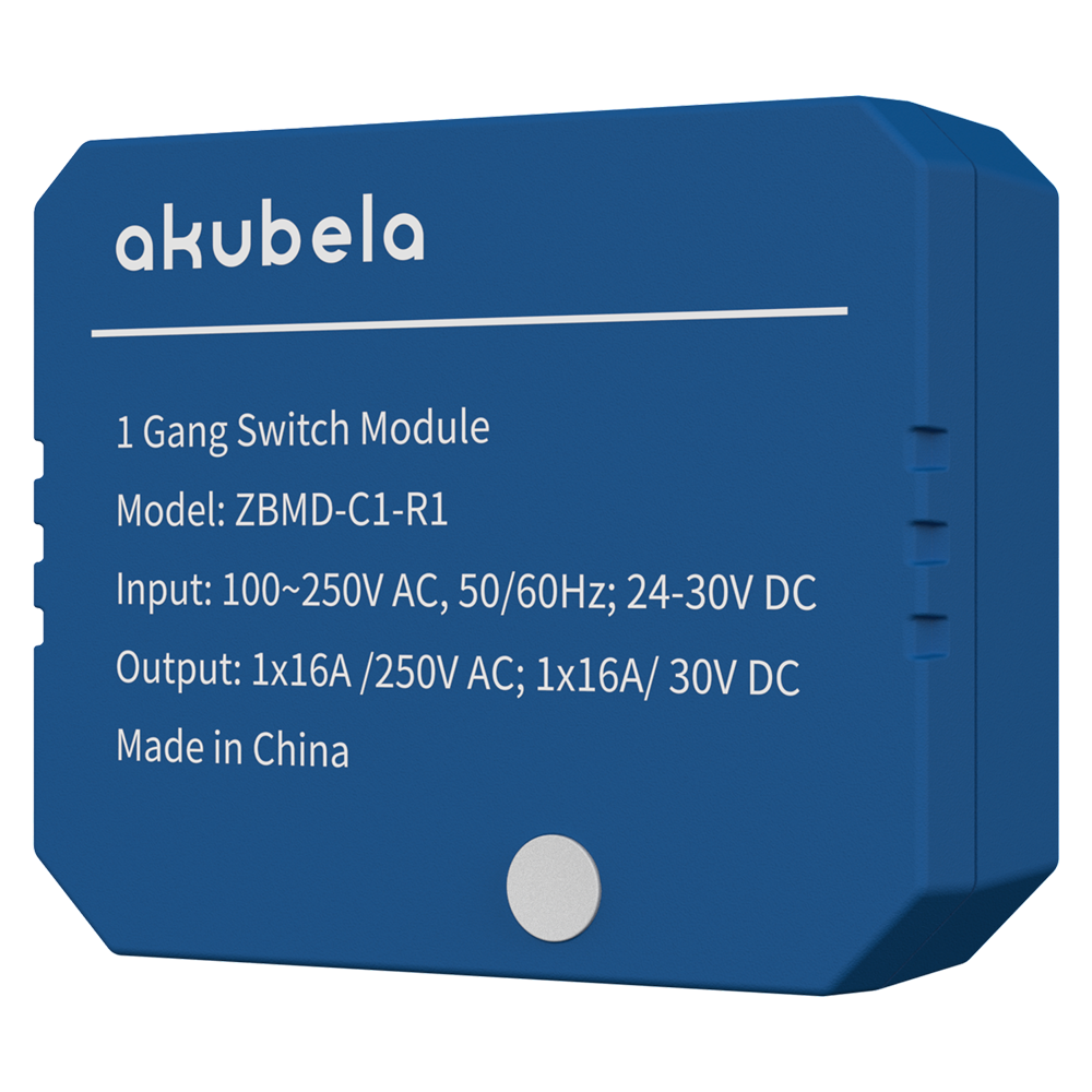 AKUVOX AK-ZBMD-C1-R1 - Relé inteligente de 1 línea - ZigBee 3.0 - Carga máxima 16 A - Alimentación 100-250 AC / 24-30 DC - Temporizador y calendario - Compatible con APP BelaHome - imagen 1