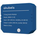 AKUVOX AK-ZBMD-C1-R2 - Relé inteligente de 2 líneas - ZigBee 3.0 - Carga máxima 10 A por línea - Alimentación 100-250 AC / 24-30 DC - Temporizador y calendario - Compatible con APP BelaHome - imagen 1