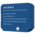 AKUVOX AK-ZBMD-C1-R2 - Relé inteligente de 2 líneas - ZigBee 3.0 - Carga máxima 10 A por línea - Alimentación 100-250 AC / 24-30 DC - Temporizador y calendario - Compatible con APP BelaHome - imagen 1