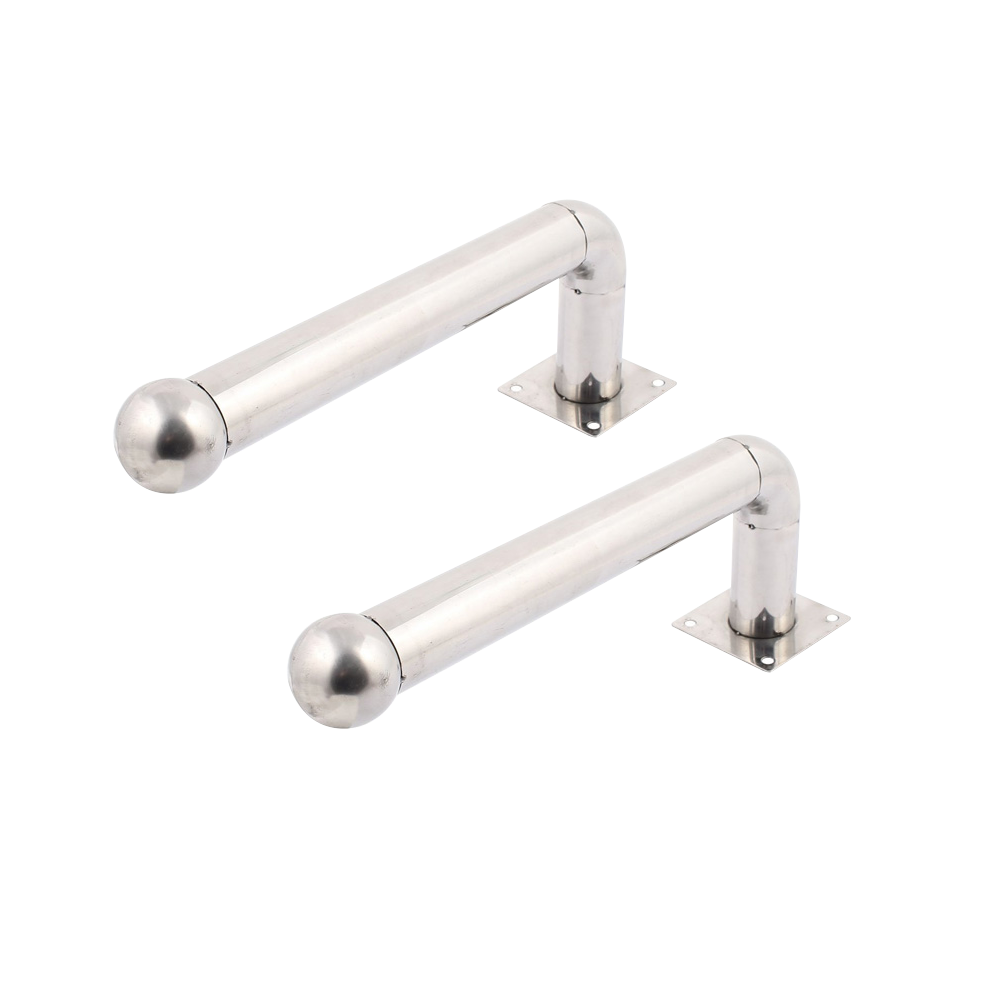 MARCA BLANCA ALF-30L - Soporte para barrera modelo L - 2 unidades - Acero inoxidable - Compatible con detectores de 2 haces - Compatible con AB-60 - 30cm