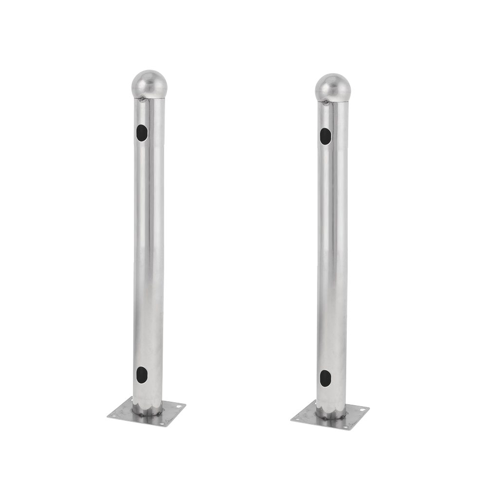 MARCA BLANCA ALF-50T - Soporte para barrera modelo T - 2 unidades - Acero inoxidable - Compatible con detectores de 3/4 haces - Compatible con barreras ABE y ABH - 50cm