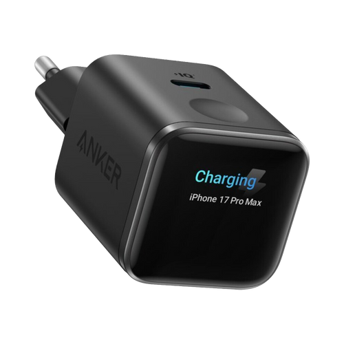 ANKER ANK-121-45W1C-B - Anker - Mini Cargador USB - Potencia 45W - Carga rápida GaN | Display inteligente - Salidas 1x USB-C - Color negro | Detección automática