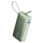 ANKER ANK-1259-G - Anker Power Bank con pantalla LCD - Capacidad 10000mAh | Color verde - Entradas cable integrado, Puerto USB-C - Salidas cable integrado, USB-C y USB-A - Cable integrado: USB-C - Carga rápida | 3 dispositivos a la vez - imagen 1