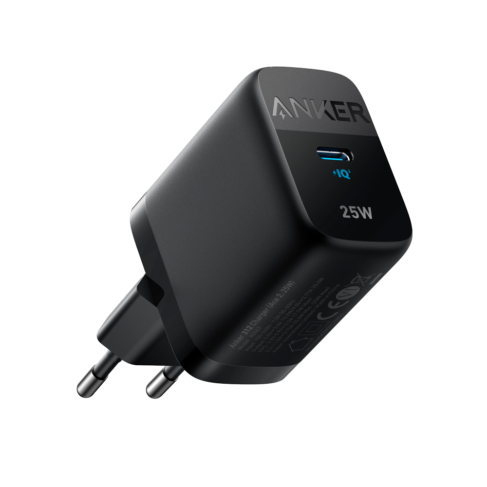 ANKER ANK-312-WCHARGER-25W1C-B - Anker - Cargador USB - Potencia 25W - Carga rápida - Salida USB-C - Color negro - imagen 1