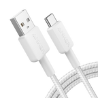 ANKER ANK-322-USBA-USBC-180-W - Anker - Cable USB2.0 - USB-A a USB-C - Cable de nylon trenzado - Longitud 1.8m - Carga rápida hasta 15W | Color blanco - imagen 1