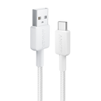 ANKER ANK-322-USBA-USBC-90-W - Anker - Cable USB2.0 - USB-A a USB-C - Cable de nylon trenzado - Longitud 0.9m - Carga rápida hasta 15W | Color blanco - imagen 1