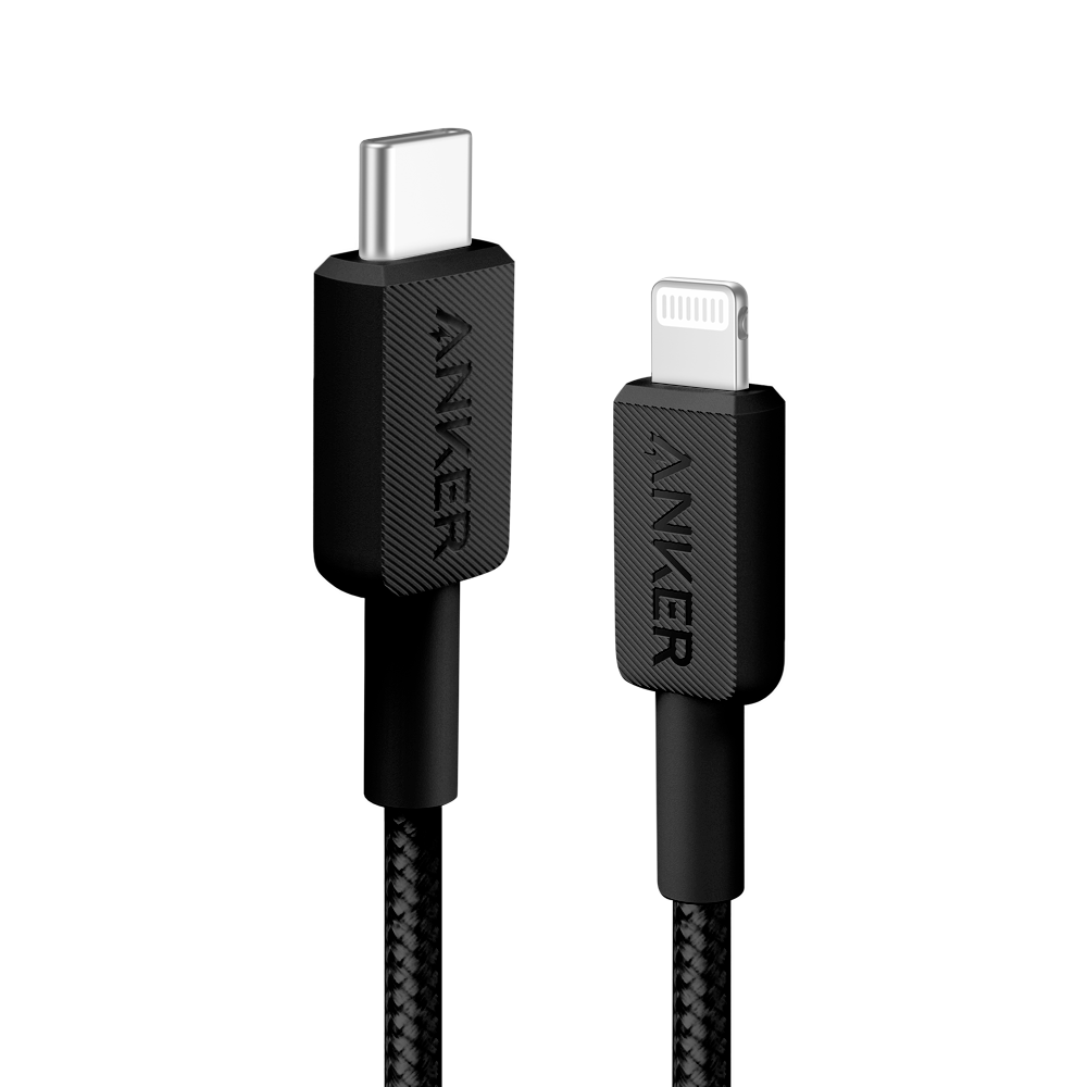 ANKER ANK-322-USBC-LGT-90-B - Anker - Cable USB2.0 - USB-C a Lightning - Cable de nylon trenzado - Longitud 0.9m - Carga rápida | Color negro