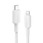 ANKER ANK-322-USBC-LGT-90-W - Anker - Cable USB2.0 - USB-C a Lightning - Cable de nylon trenzado - Longitud 0.9m - Carga rápida | Color blanco - imagen 1