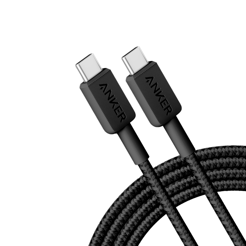 ANKER ANK-322-USBC-USBC-180-B - Anker - Cable USB2.0 - USB-C a USB-C - Cable de nylon trenzado - Longitud 1.8m - Carga rápida 60W | Color negro - imagen 1