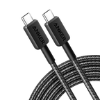 ANKER ANK-322-USBC-USBC-300-B - Anker - Cable USB2.0 - USB-C a USB-C - Cable de nylon trenzado - Longitud 3m - Carga rápida hasta 60W | Color negro - imagen 1