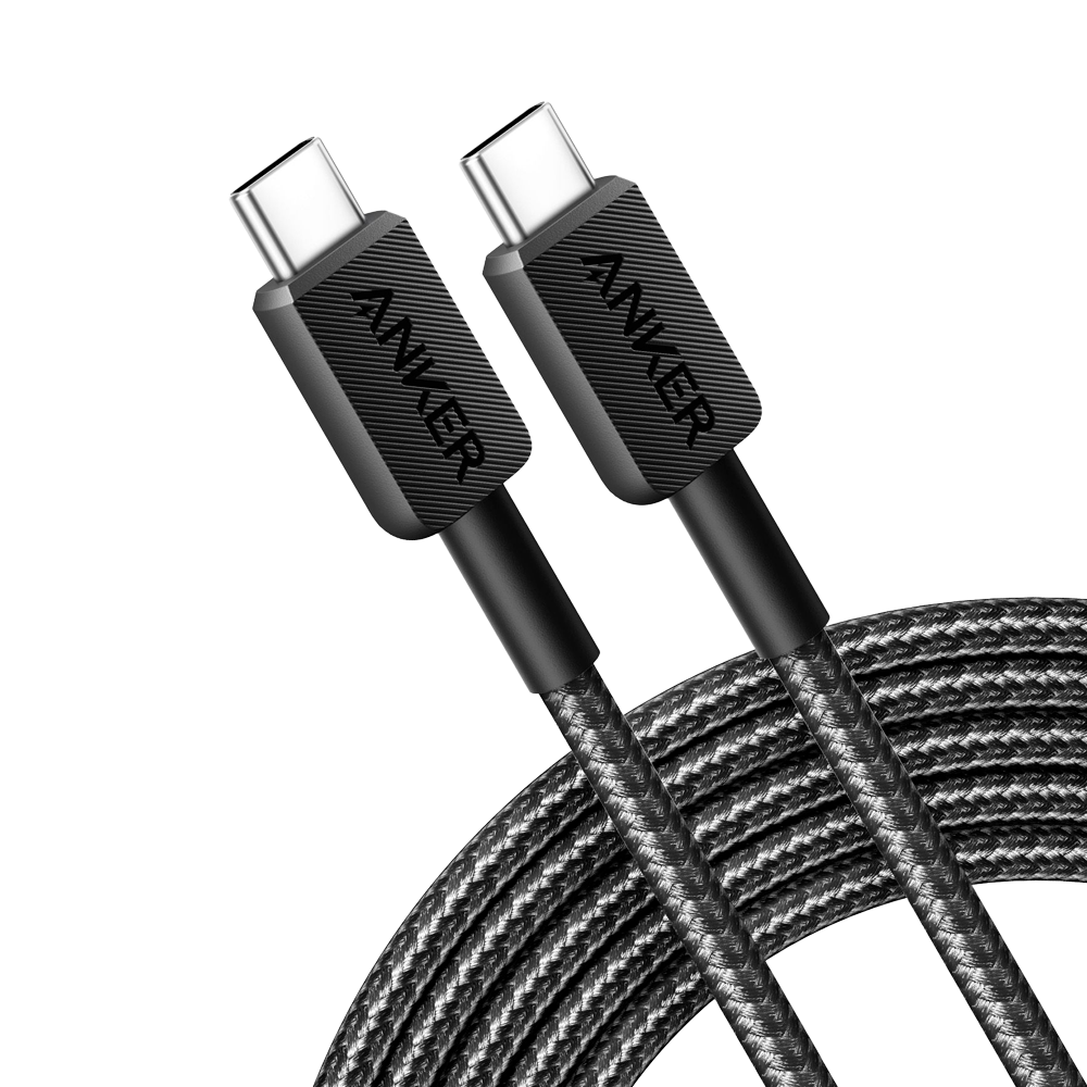 ANKER ANK-322-USBC-USBC-300-B - Anker - Cable USB2.0 - USB-C a USB-C - Cable de nylon trenzado - Longitud 3m - Carga rápida hasta 60W | Color negro - imagen 1