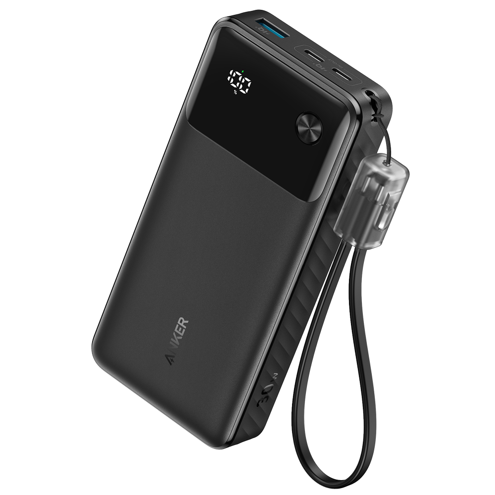 ANKER ANK-A1384-B - Anker Power bank con pantalla - Capacidad 20000mAh - Entradas 2x USB-C - Salidas 2x USB-C, USB-A - Carga 3 dispositivos a la vez - Carga rápida 30W - imagen 1
