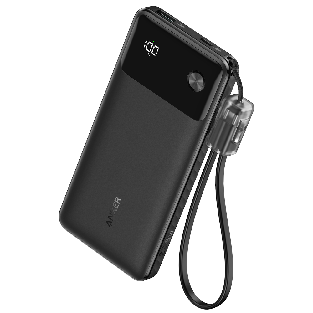 ANKER ANK-A1388-B - Anker Power bank con pantalla - Capacidad 10000mAh - Entradas USB-C - Salidas USB-A, 2x USB-C - Carga 3 dispositivos a la vez - Carga rápida PD22.5W - imagen 1