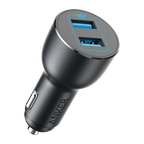 ANKER ANK-CCHARGER-POWERDRIVE3-B - Anker - Mechero coche de metal - Potencia 36W - Carga rápida 18W | Tecnología QC3.0 - Salidas 2x USB-A - Carga 2 dispositivos a la vez | Color negro - imagen 1