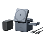 ANKER ANK-CUBE-3-IN-1-G - Anker - Estacion de carga inalámbrica 3 en 1 - Tecnología Magsafe - Para iPhone, Airpods y Apple Watch - Formato plegable y compacto - Carga rápida 3 dispositivos a la vez - imagen 1