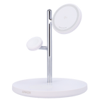 ANKER ANK-PADWCHARGER-3-IN-1-W - Cargador inalámbrico 3 en 1 Anker - Tecnología MagGo - Carga rápida: iPhone, Airpods, Apple Watch - Carga 3 dispositivos a la vez - Carga rápida 25W - Estructura plana | Color blanco - imagen 1