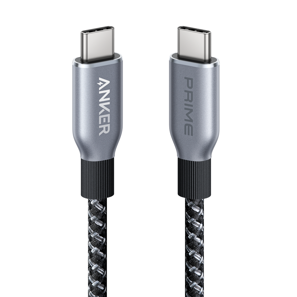 ANKER ANK-PRIME-USBC-USBC-90-B - Anker - Cable USB2.0 - USB-C a USB-C - Cable de nylon trenzado reciclado - Longitud 0.9m - Carga rápida 240W | Color negro - imagen 1