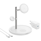 ANKER ANK-SWCHARGER-3-IN-1-W - Cargador inalámbrico 3 en 1 Anker - Tecnología MagGo - Carga rápida: iPhone, Airpods, Apple Watch - Carga 3 dispositivos a la vez - Estructura para colocar dispositivos - Color blanco - imagen 1