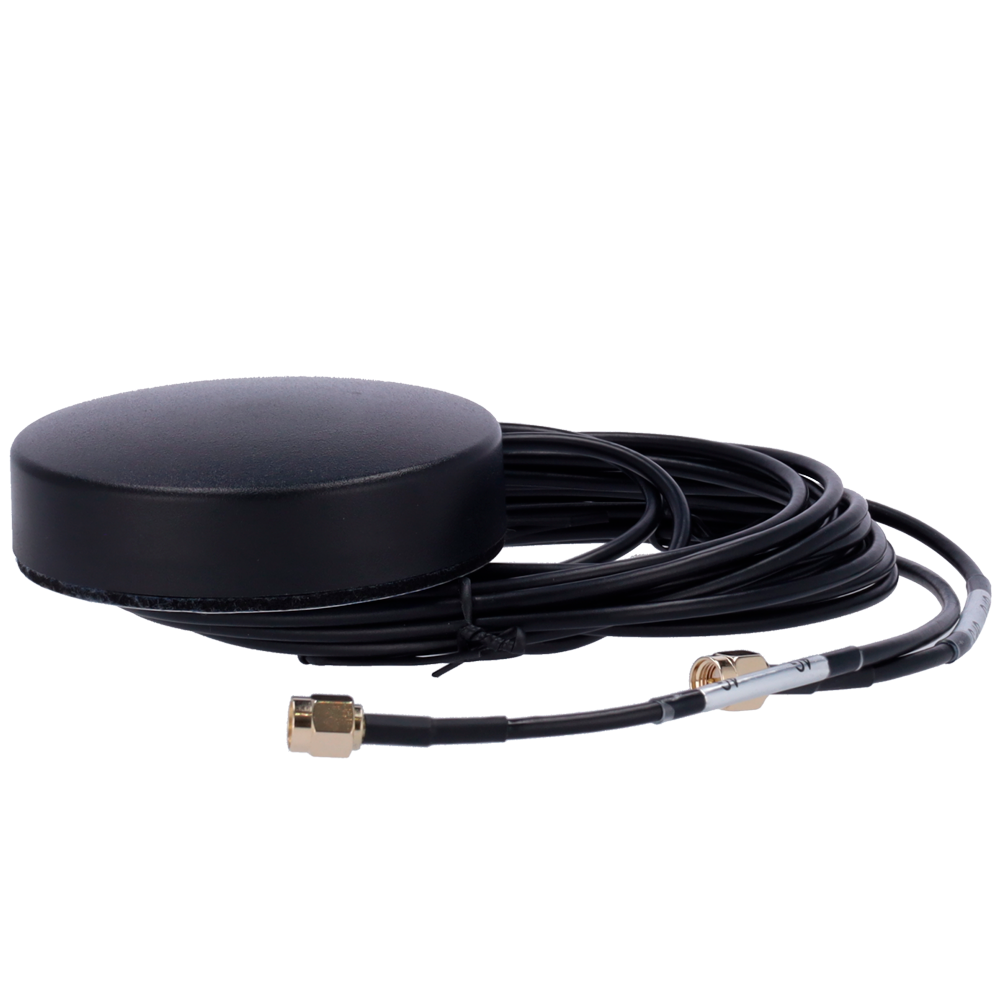 MARCA BLANCA ANT-4G-03D-G-O-ORV-ST - Antena combo 4G y GPS adhesiva. - Frecuencia celular 4G de 698-2700 MHz. - Interfaz con 2 conectores de tipo SMA Macho. - Diseñada para instalación mediante adhesivo. - Ganancia de señal de +-3 dBi en ambas funciones - imagen 1