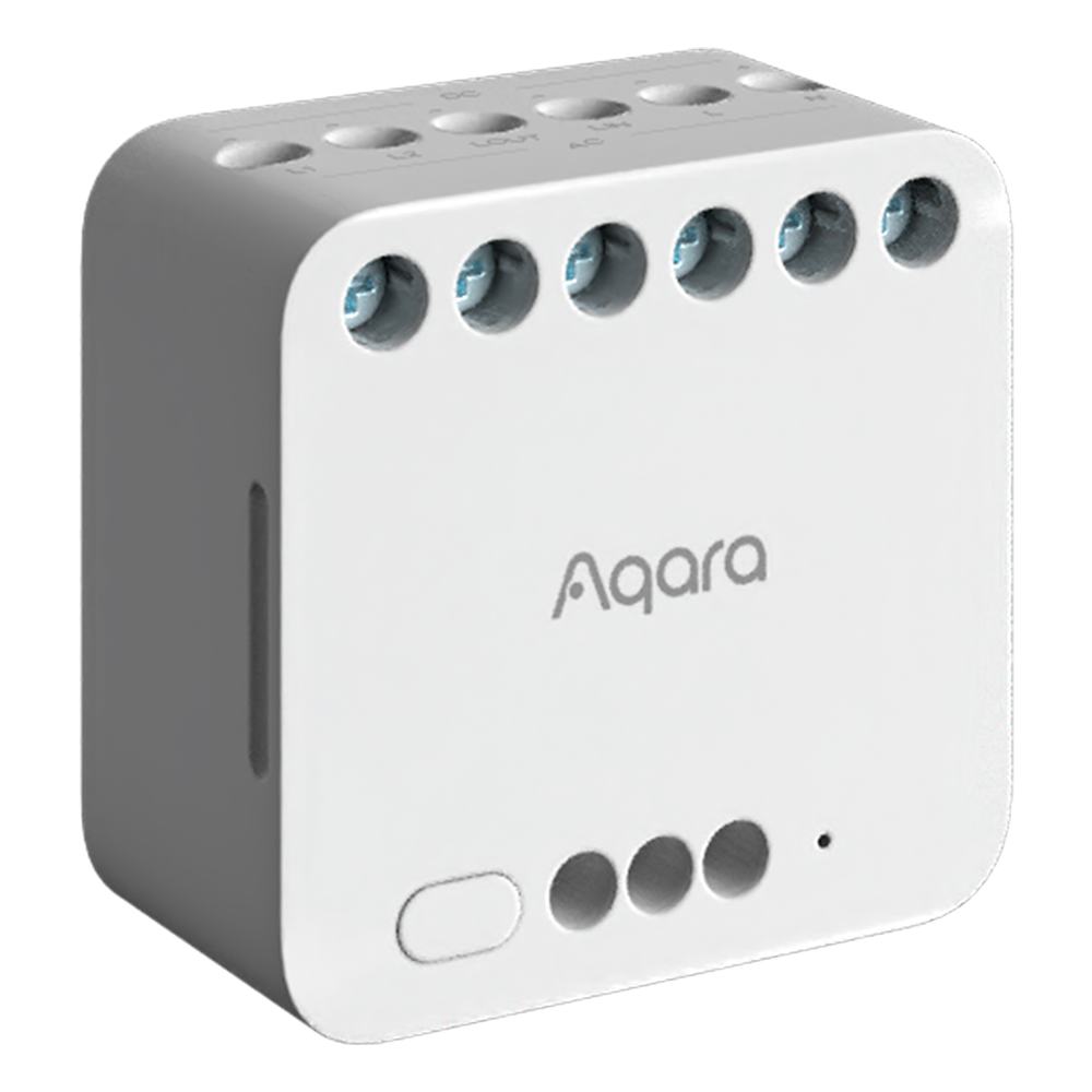 AQARA AQ-DCM-K01 - Aqara Módulo Relé Doble T2 - Control independiente de dos canales o circuitos - Modos versátiles: contacto seco y húmedo - Zigbee / Matter / Hub o Border Router - Soporta AC 100-240V (50/60Hz) o DC 24-60V - Compatible con Apple Homekit - imagen 1