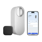 AQARA AQ-U200-LITE-KIT-W - Aqara Cerradura inteligente U200 Lite Plata - Desbloqueo exterior mediante tarjetas/tags NFC - Instalación directa sobre el cilindro existente - Thread / Bluetooth / Matter / Apple Home Key NFC - Soporta pilas AA de fácil reempl - imagen 1