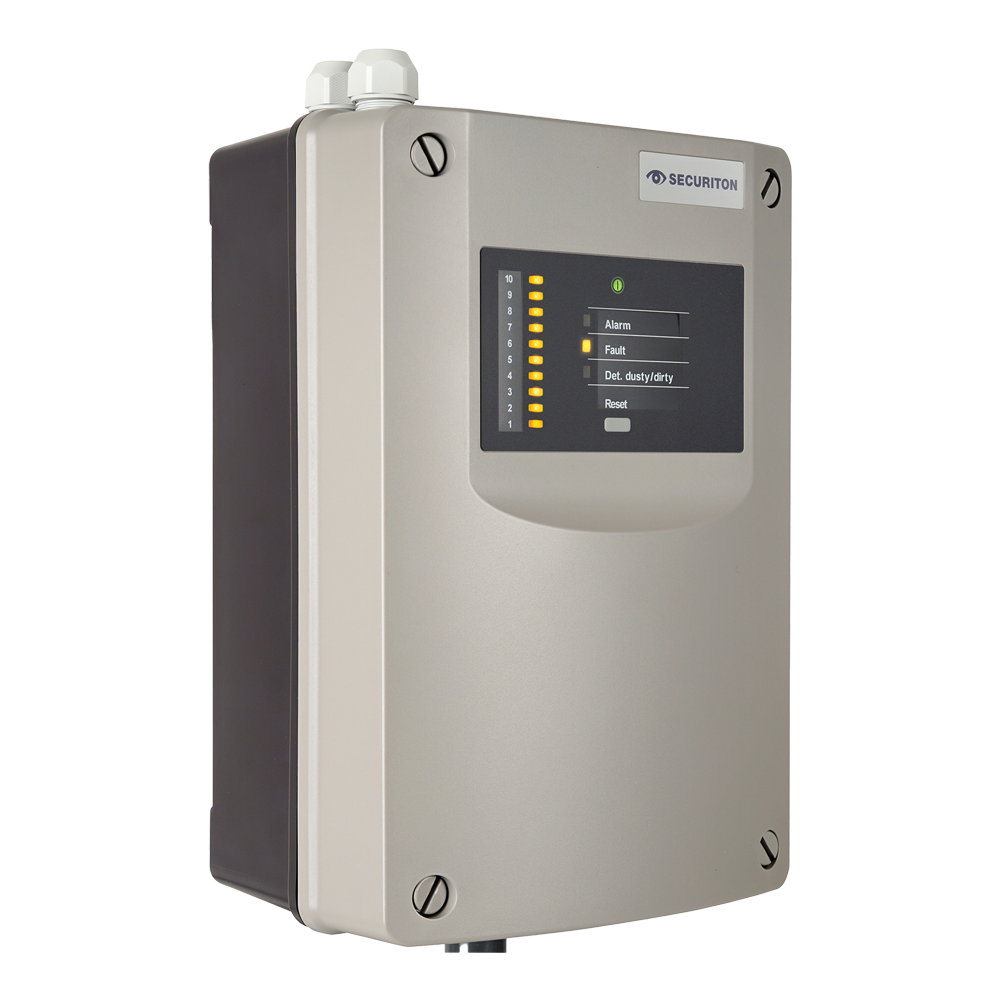 SECURITON ASD532-3 - Detector de humo por aspiración,1 canal - Longitud de tubería hasta 120 m - Sensibilidad % obs/m 0,002 - Monitorización del flujo de aire - Temperatura de servicio Rango -20 +60 °C - Sensor de humo SSD532-3 no incluido