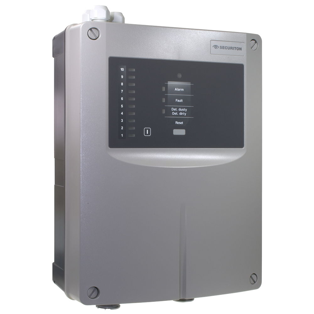 SECURITON ASD535-3 - Detector de humos por aspiración - 1 Canal de aspiración - Con indicador del nivel de humo - Cobertura de 2400 m2 - 1 tubería de 300 metros de longitud - Sensores SSD 535 no incluidos