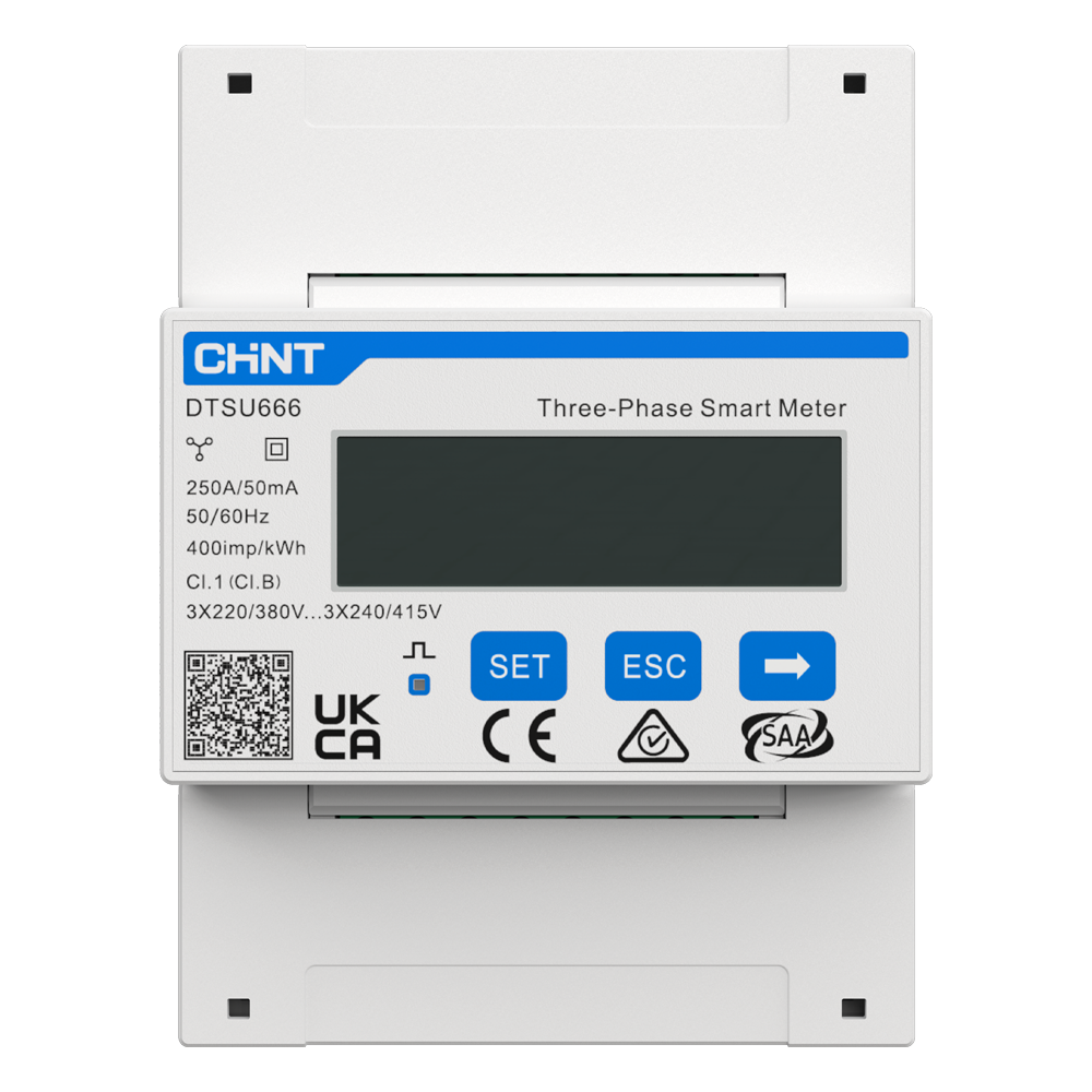 ANKER SOLIX ASOX-3P-250A-CT - Smart Meter Anker Solix - Trifásico | Bidireccional - Compatible con inversor ASOX-H8K - Montaje en carril DIN - Precisión Clase B