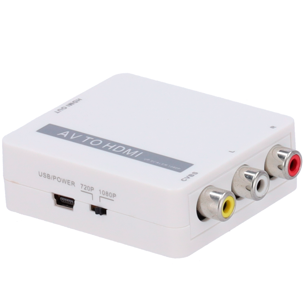 MARCA BLANCA AV-HDMI-CONVERTER - Convertidor AV a HDMI - 1 entrada AV - 1 salida HDMI - Resolución de salida 1080p - Resolución de entrada de vídeo PAL/NTSC - Entrada de audio estéreo - imagen 1